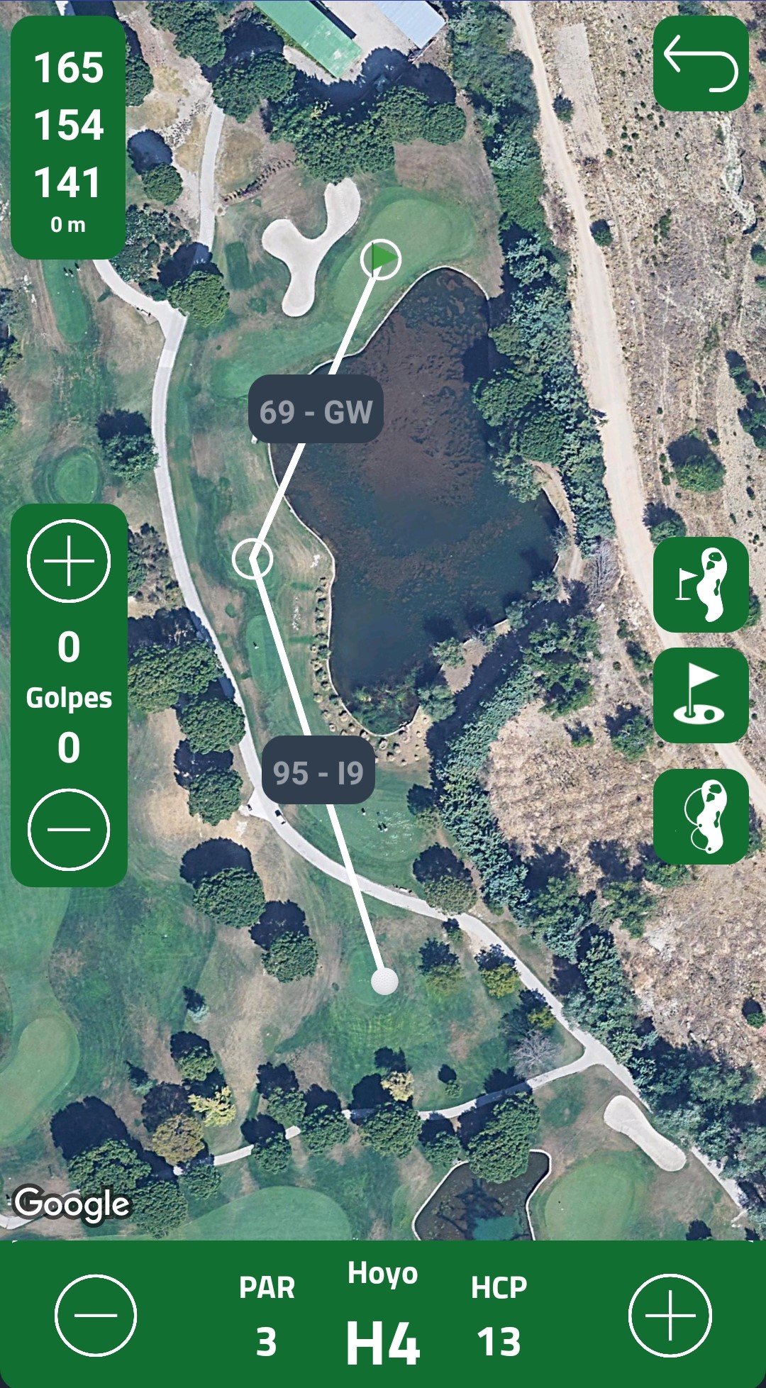 Distancias GPS campos de golf