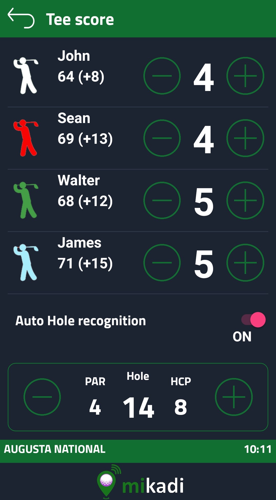Golf course GPS app